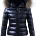  Stylish Hooded Collar Fur Design Black Cotton Parkas