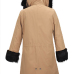 Euramerican Hooded Long Sleeves Fur Design Khaki Cotton Long Parkas