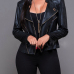 Trendy Turndown Collar Long Sleeves Zipper Design Black PU Jacket