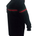  Causal Hooded Collar Long Sleeve Striped Patchwork Black Velvet Hoodies