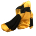  Chic Round Neck Lantern Sleeves Patchwork Yellow Polyester Hoodies