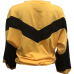  Chic Round Neck Lantern Sleeves Patchwork Yellow Polyester Hoodies