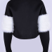  Euramerican Mandarin Collar Villus Patchwork Black Polyester Hoodies