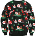  Euramerican Round Neck Christmas Printed Black Polyester Hoodies(Non Positioning Printing)