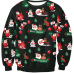  Euramerican Round Neck Christmas Printed Black Polyester Hoodies(Non Positioning Printing)