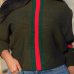  Euramerican Round Neck Striped Patchwork Green Polyester Hoodies