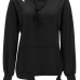  Fashionable Hooded Collar Hollow-out Black Cotton Hoodies