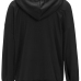  Fashionable Hooded Collar Hollow-out Black Cotton Hoodies