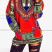  Fashionable Hooded Collar Totem Printed Red Polyester Hoodies