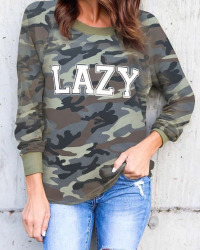  Fashionable Round Neck Camouflage Printed Cotton Hoodies