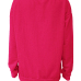  Leisure Round Neck Long Sleeves Letters Printing Rose Red Cotton Pullover