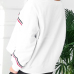  Leisure Round Neck Patchwork White Polyester Pullovers