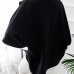  Trendy Turtleneck Asymmetrical Black Cotton Blends Pullovers