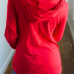 Euramerican Letters Printed Red Cotton Hoodies