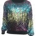 Euramerican Round Neck Sequined Decorative Polyester Hoodies