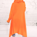 Leisure Heaps Collar Asymmetrical Orange Cotton Blends Pullovers