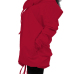 Leisure Hooded Collar Long Sleeves Red Cotton Hoodies