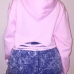 Leisure Long Sleeves Printed Hollow-out Pink Cotton Blends Hoodies