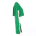 Leisure Round Neck Long Sleeves Lace-up Hollow-out Green Polyester Pullovers