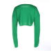 Leisure Round Neck Long Sleeves Lace-up Hollow-out Green Polyester Pullovers