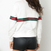 Leisure Round Neck Patchwork White Polyester Pullovers