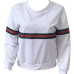 Leisure Round Neck Patchwork White Polyester Pullovers