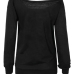 Leisure Round Neck Pumpkin Printing Black Cotton Pullovers(Halloween)