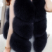  Euramerican V Neck Fur Design Black Waistcoats