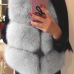  Euramerican V Neck Fur Design Grey Waistcoats