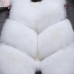  Euramerican V Neck Fur Design White Waistcoats