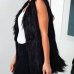  Faux Fur V Neck single breasted Regular Vests&Waistcoats