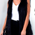  Faux Fur V Neck single breasted Regular Vests&Waistcoats