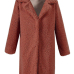 Trendy Turndown Collar Long Sleeves Light Tan Faux Fur Long Wool Coat