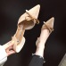 2019 New fashion versatile pointy shoes women's bow shoes #95019