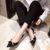 2019 New fashion versatile pointy shoes women's bow shoes #95019