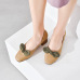 New fashion versatile bow medium coarse heel shallow mouth single shoes #95021