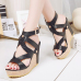 PU Wedge Super High Fashion Ankle Strap Sandals