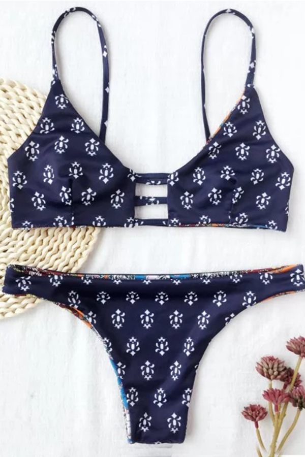  Sexy Printed Nylon Bikini Set