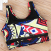 Charming Round Neck Printed Polyester Two-piece Swimwear