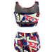 Charming Round Neck Printed Polyester Two-piece Swimwear