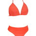 Euramerican Halter Neck Orange Nylon Two-piece Swimwear