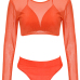 Euramerican Orange Polyester Three-piece Swimwear