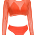 Euramerican Orange Polyester Three-piece Swimwear