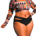 Euramerican Printed Hollow-out Nylon Two-piece Swimwear