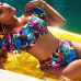 Euramerican Printed Hollow-out Polyester Two-piece Swimwear