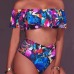 Euramerican Printed Hollow-out Polyester Two-piece Swimwear