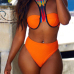 Sexy Halter Neck Patchwork Nylon Two-piece Swimwear