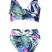 Sexy Printed Milk Fiber Two-piece Swimwear (With Shawl)