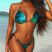 Sexy Sequined Decorative Dark Blue Two-piece Swimwear