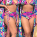 Trendy Printed Hollow-out Milk Fiber Two-piece Swimwear (With Shawl)